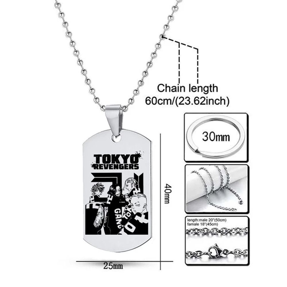 Needway  Unisex Necklace Pendant Kurokawa Jewelry Accessories Anime Necklace Women Tokyo Revengers Stainless steel Anime Peripheral Japanese Izana Anime Cosplay Props