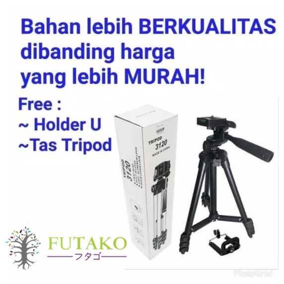 FUTAKO 3120A Tripod Kamera Tripod Hp Plus Holder U Black Edition