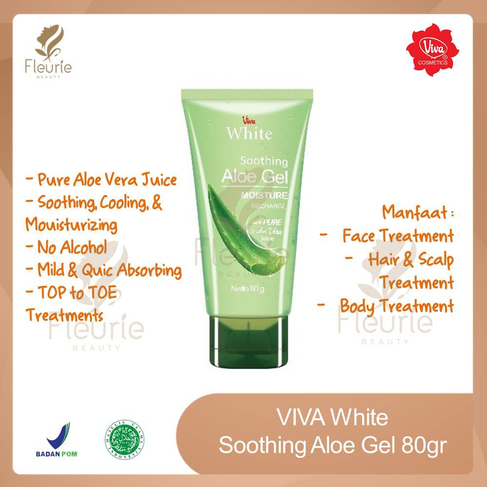 VIVA White Shoothing Aloe Gel 80gr (Lidah Buaya) Original BPOM