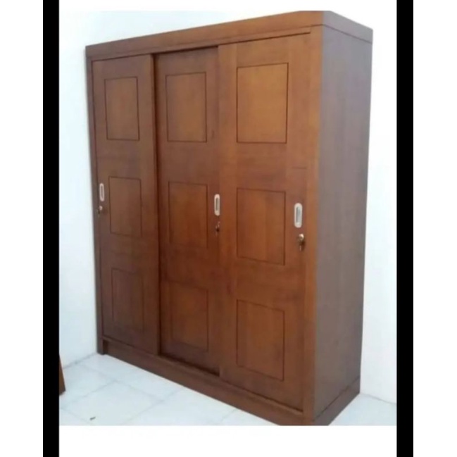 LEMARI PAKAIAN MINIMALIS SLEDDING ALMARI JATI TUA JEPARA MEWAH MURAH