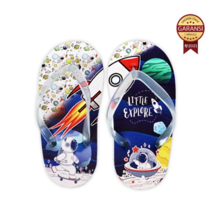 Sendal jepit anak laki laki Astronot/ sandal anak Printing MOTIF Luar Angkasa