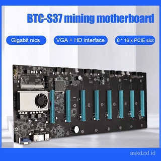 Motherboard Komputer Hot-Btc-S37 Miner Ddr3 8xpcie 16x Gigabit Network Port Rj45 Untuk Mining Bitcoin Btc