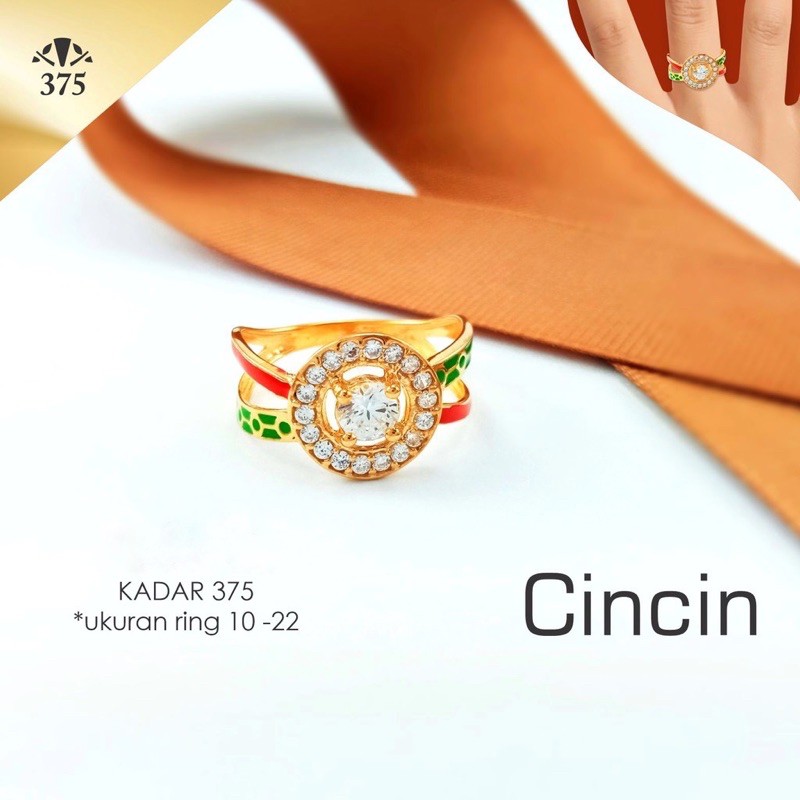 CINCIN EMAS ASLI VARIASI DUBAI MERAH IJO KADAR 375