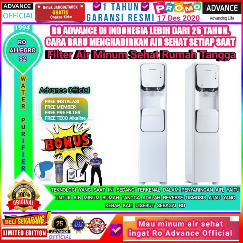 Advance Saringan Air Minum RO Allegro S2 Water Purifier Filter
