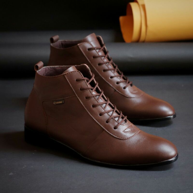 Sepatu Pantofel Kulit Asli Formal Kerja Pria Cevany Max Pantopel Fantofel Tali Tinggi