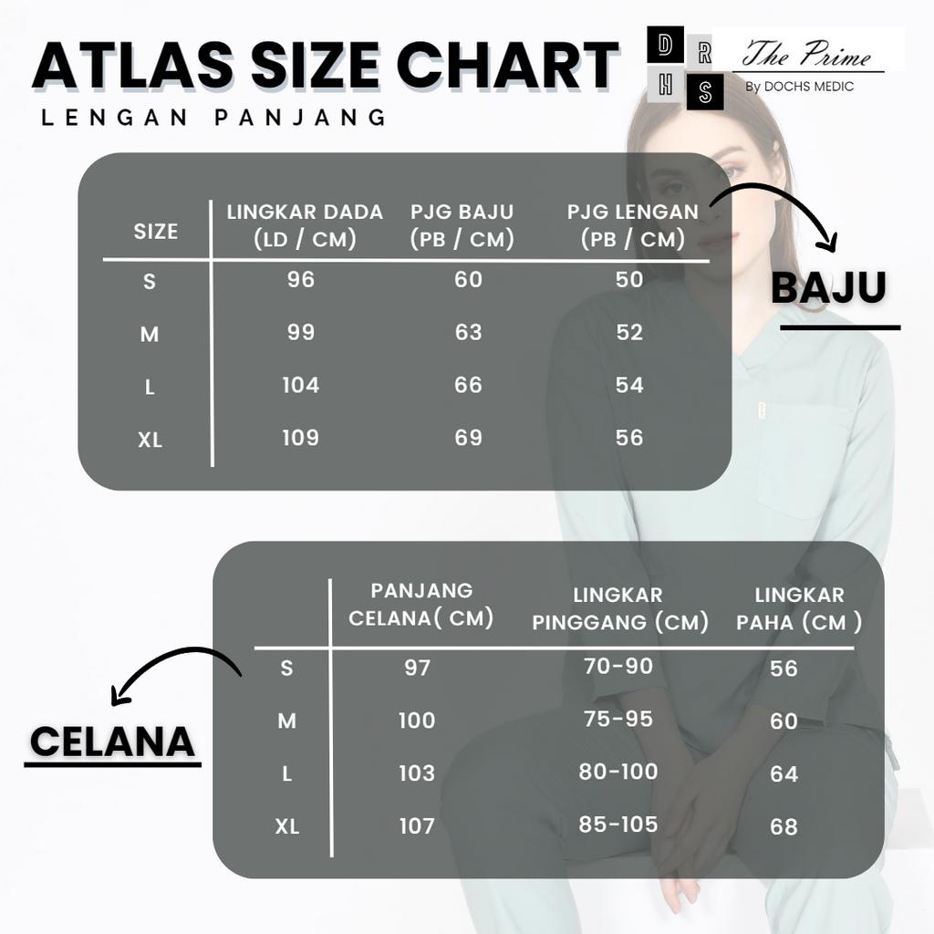 ATLAS Scrubs medis / Baju OK / Baju Jaga Lengan Panjang (The Prime Scrubs By DOCHS MEDIC)