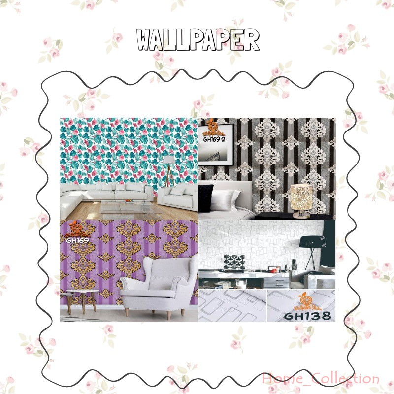 [TURUN HARGA] WALLPAPER Sticker Dinding 10m X 45cm FLASH SALE Motif Modern dan Karakter HIGH QUALITY