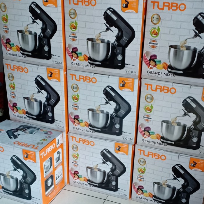 TURBO EHM 9595 STAND MIXER GRANDE 5 LITER GARANSI 3 TAHUN 7 KECEPATAN  Stand Mixer Turbo Grande