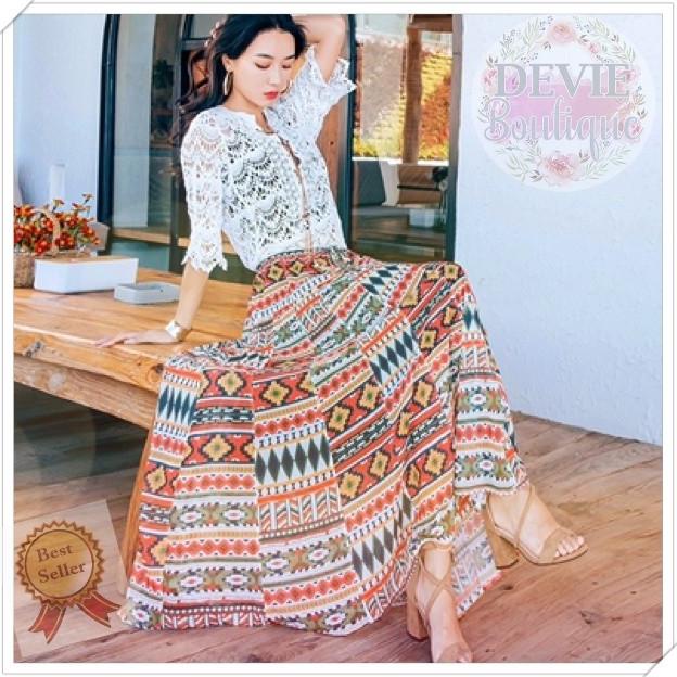 Bawahan Wanita Rok Wanita Panjang Import Rok Turki Gaya Etnik Bohemian