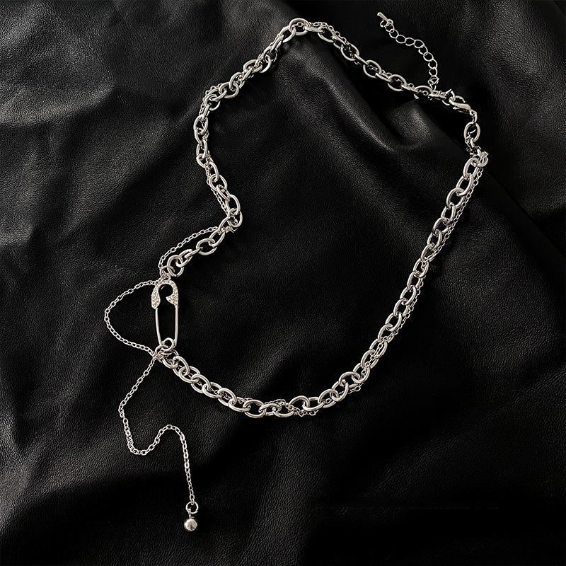 Kalung Rantai Klavikula Double Layer Dengan Liontin Bentuk Hati