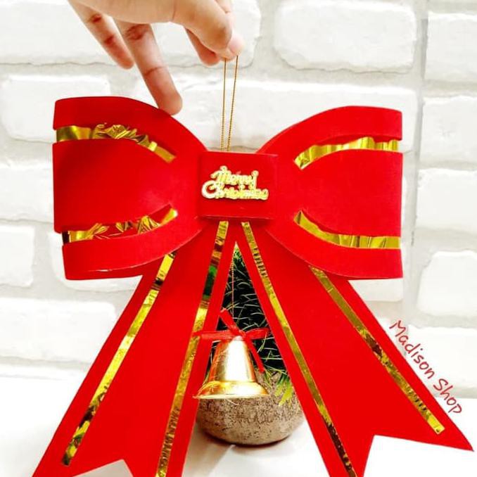 

Pita Natal Merah L Hiasan Parcel Kado Natal Dekorasi Pohon Natal Murah