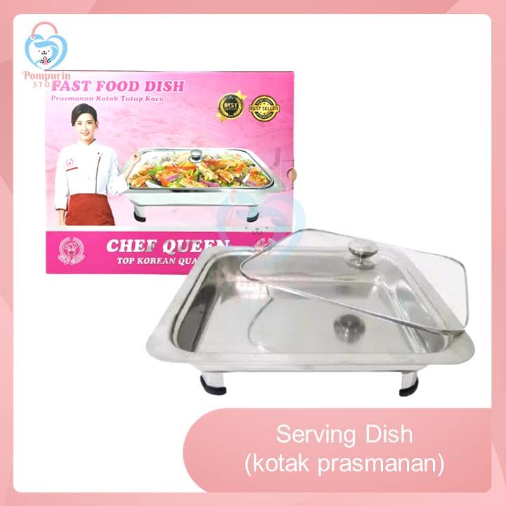 Good Serving Dish KOTAK Prasmanan Tutup Kaca - Fast Food Penyajian Makanan CHEF QUEEN