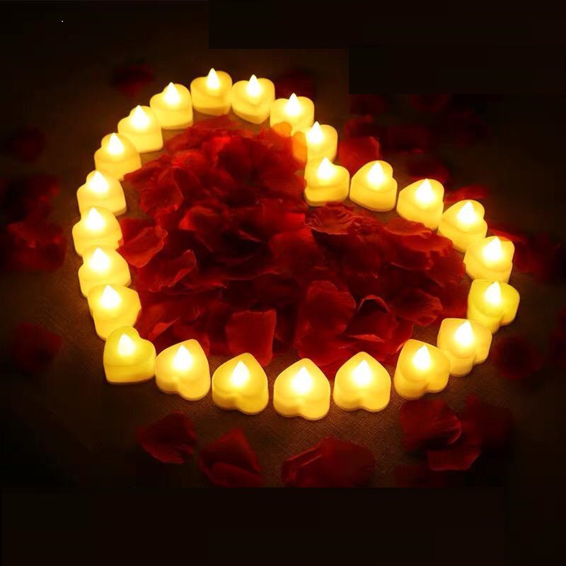 ❤️GTB❤️ E008 Lilin Mini LED Bentuk Love Electric Candle Light Lampu Dekorasi Lampu Hias Elektrik cod