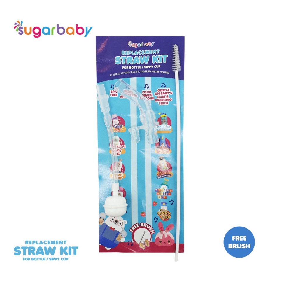 Sugarbaby Tritan Sippy Cup (350 ml) with Silicone Base + Dual Straws CBKS