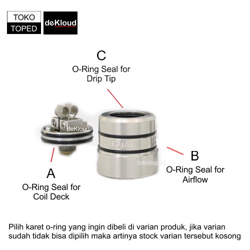 Black O-Ring Seal for NITROUS RDA | karet silicon oring silikon sil