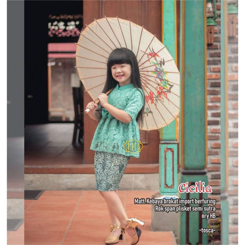 SET KEBAYA ANAK SEMISUTRA PLISKET