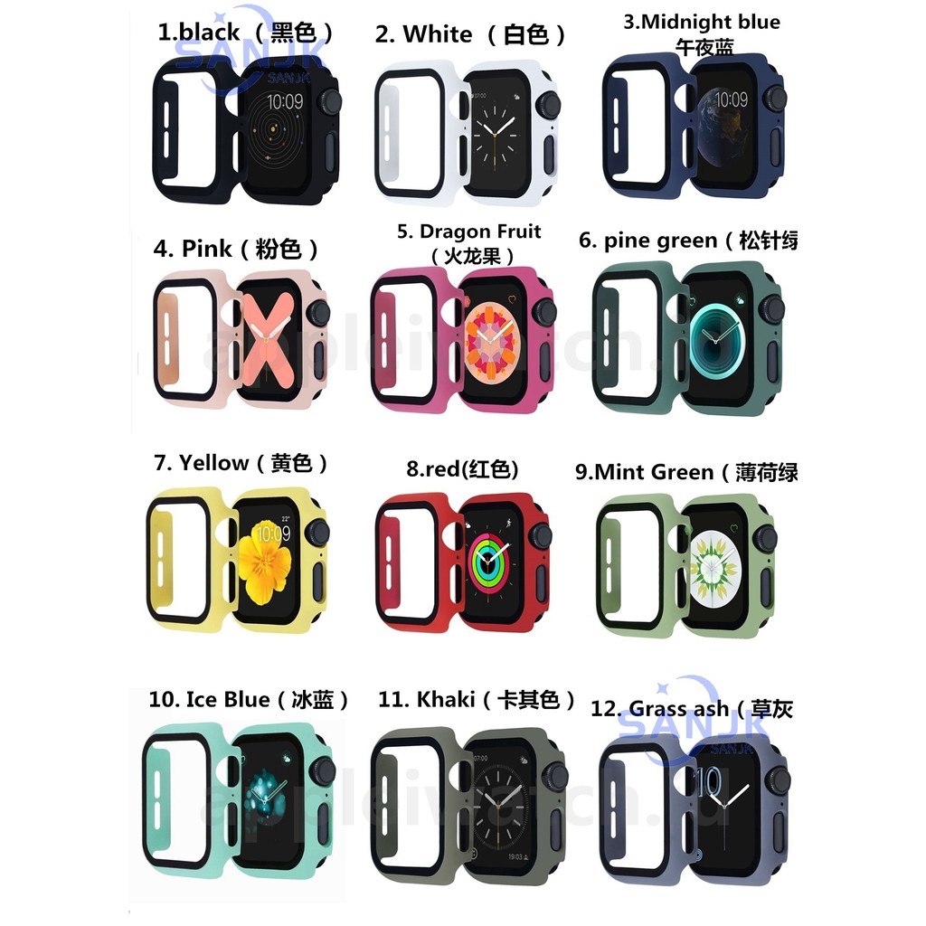 ✅segera di kirim✅Case Apple Watch + Glass Filmuntuk / Apple Watch Series 6 5 4 3 2 1 SE