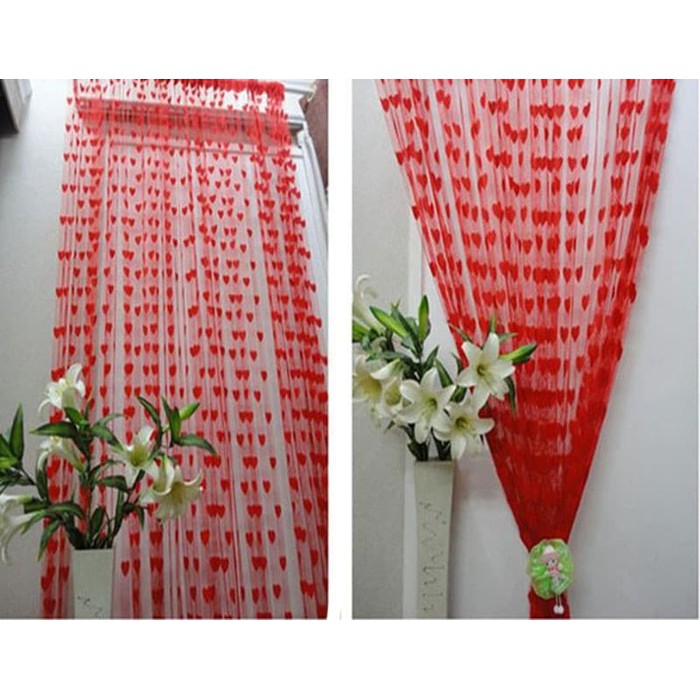 Heart Line Window Curtain 200X100cm