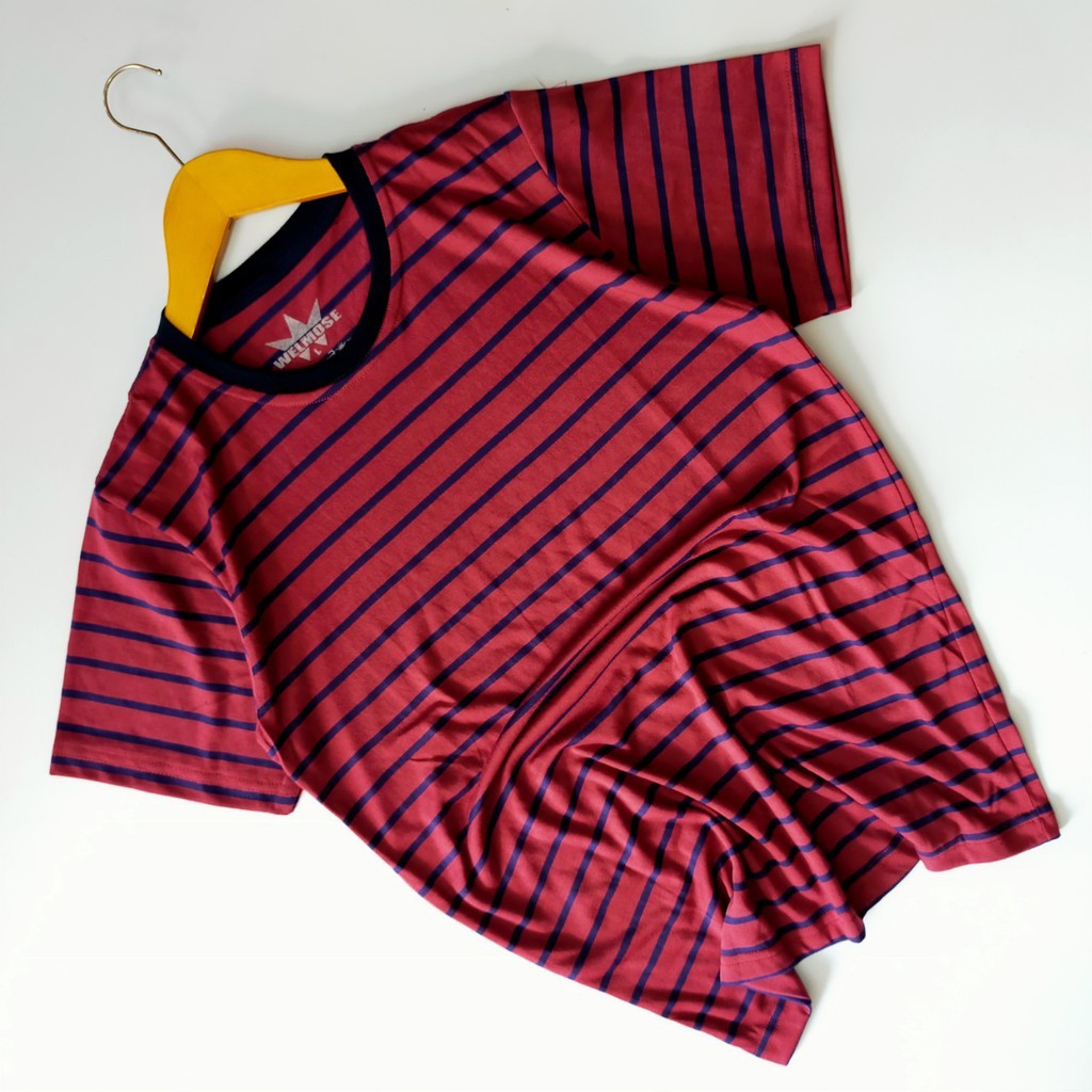 Kaos Distro Stripe Garis Salur / Kaos Stripe Lengan Pendek Pria