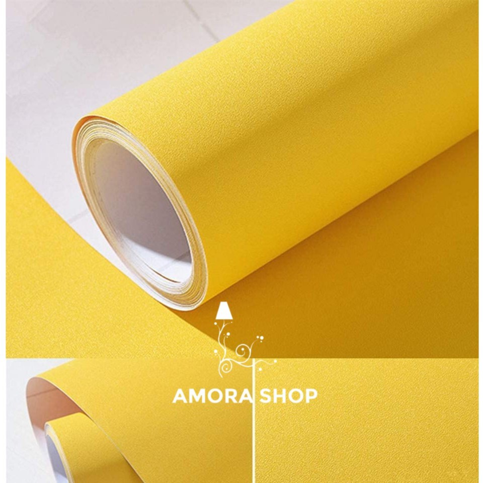 Wallpaper Dinding Polos Kuning 8m s/d 9m x 45cm