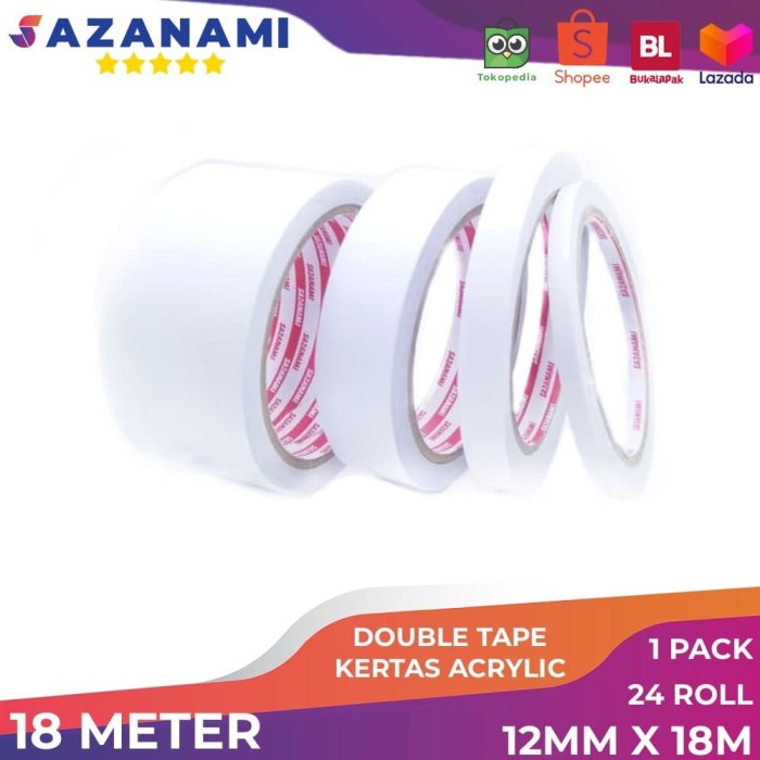 

Eklusif Double Tape 12Mm X 18 Meter Doubletape Kertas Putih Sazanami Isi 24Rol Terbatas
