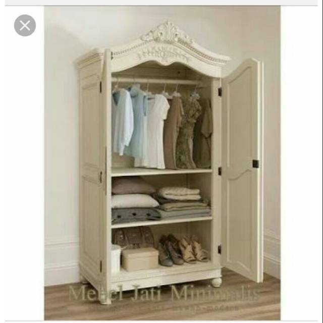 almari classic duco putih jati,mebel jepara,furniture