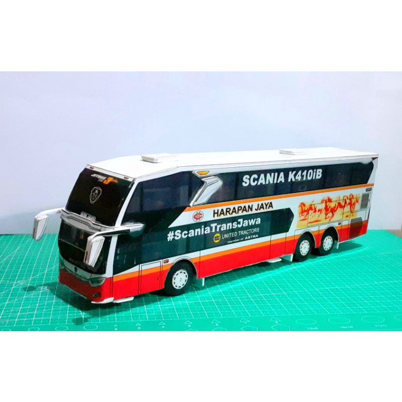 Miniatur Papercraft Bus Harapan Jaya Doubel decker Voyager