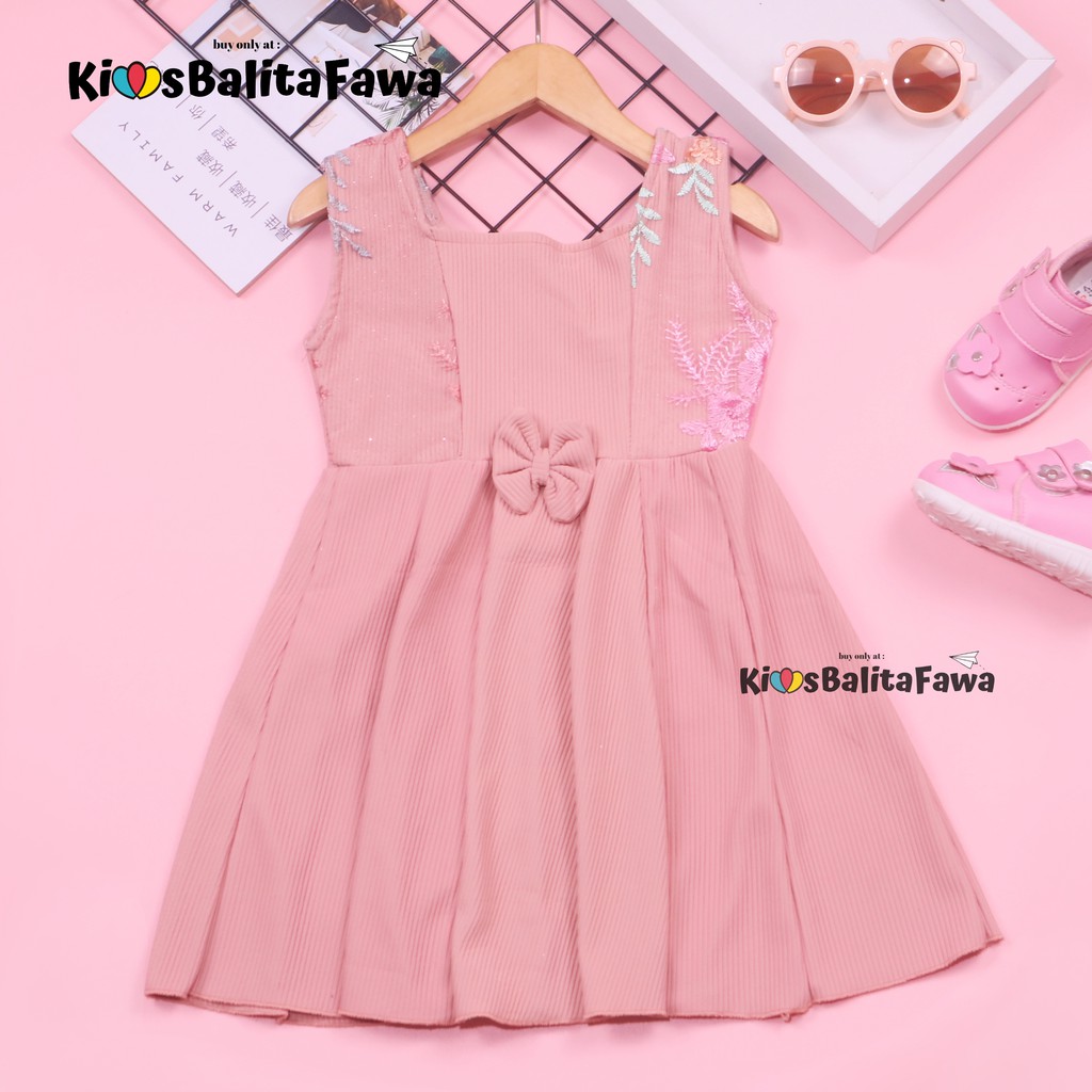 Dress Riani uk 3-4 Tahun / Dres Yukensi Anak Perempuan Baju Tanktop Pakaian Plisket Gaun Import