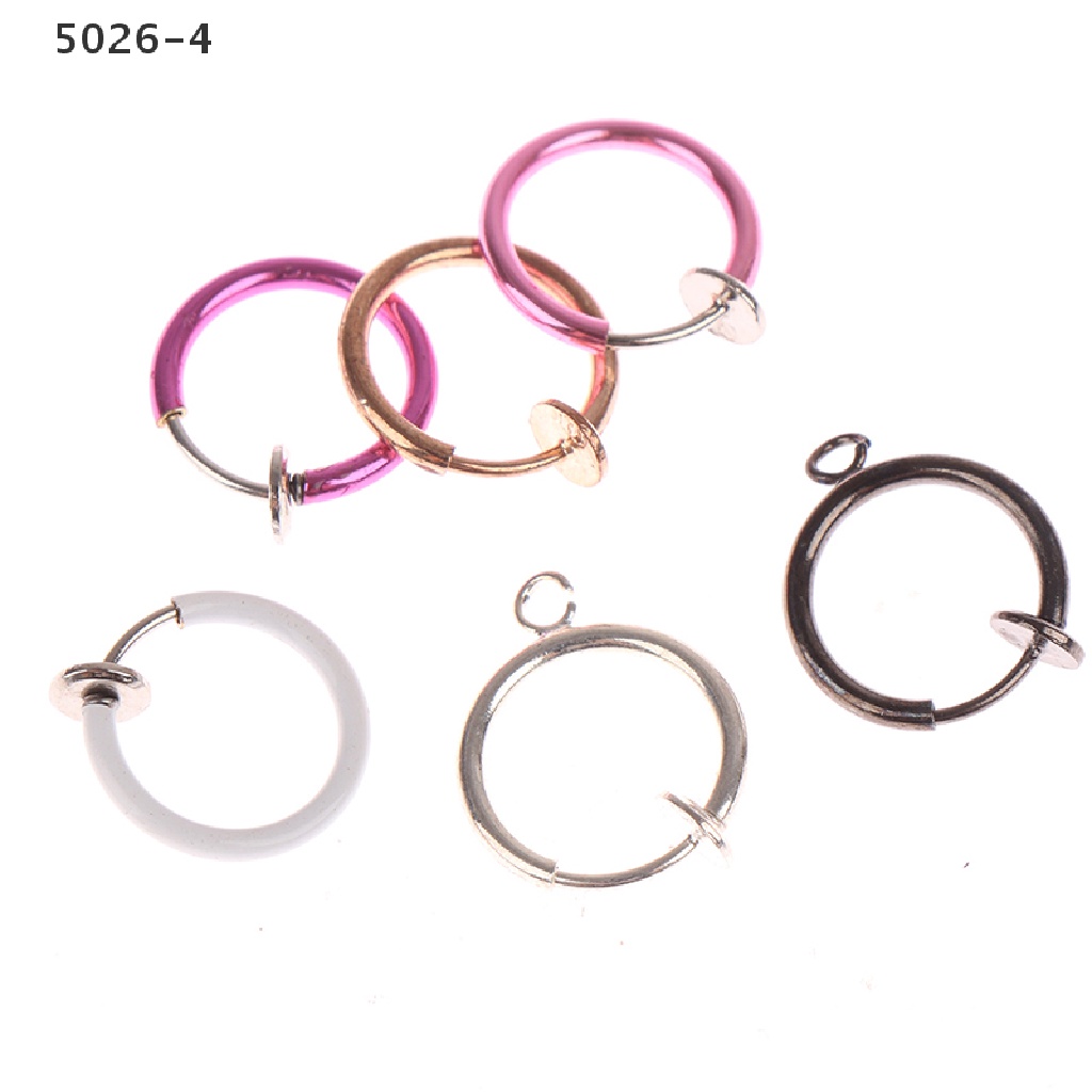 5026-4 Clip Earrings Fake Spring On Nose Clips Ring Stealth Hoop Lip Ring No Piercing 5026-4