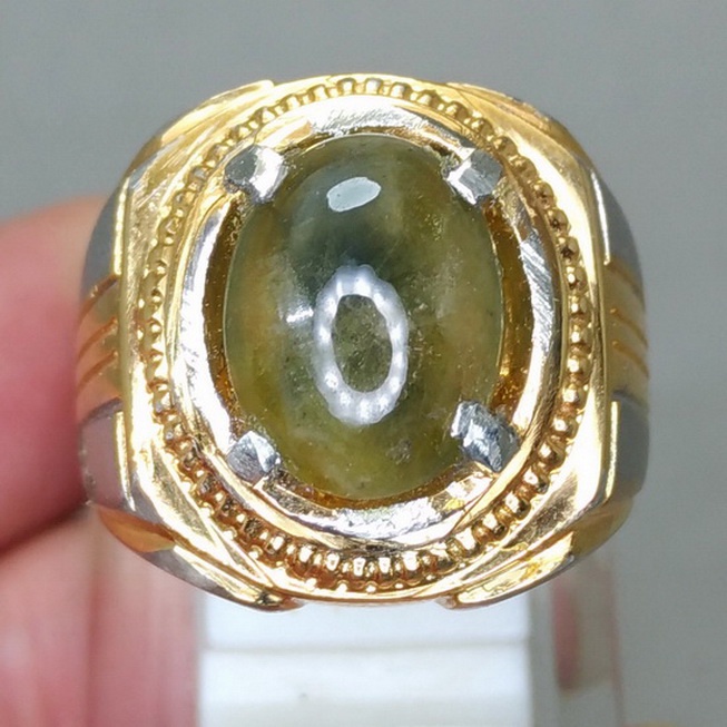 Cincin Batu Akik Asli Natural green Safir Afrika bagus