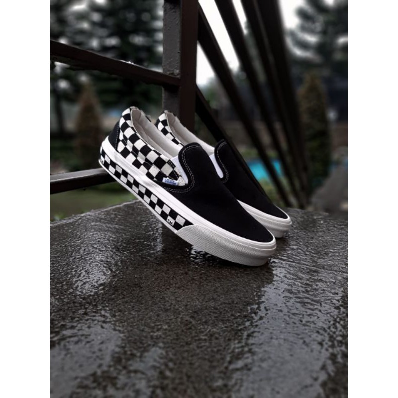 Vans Slipon Sidewall Checkerboard Black White