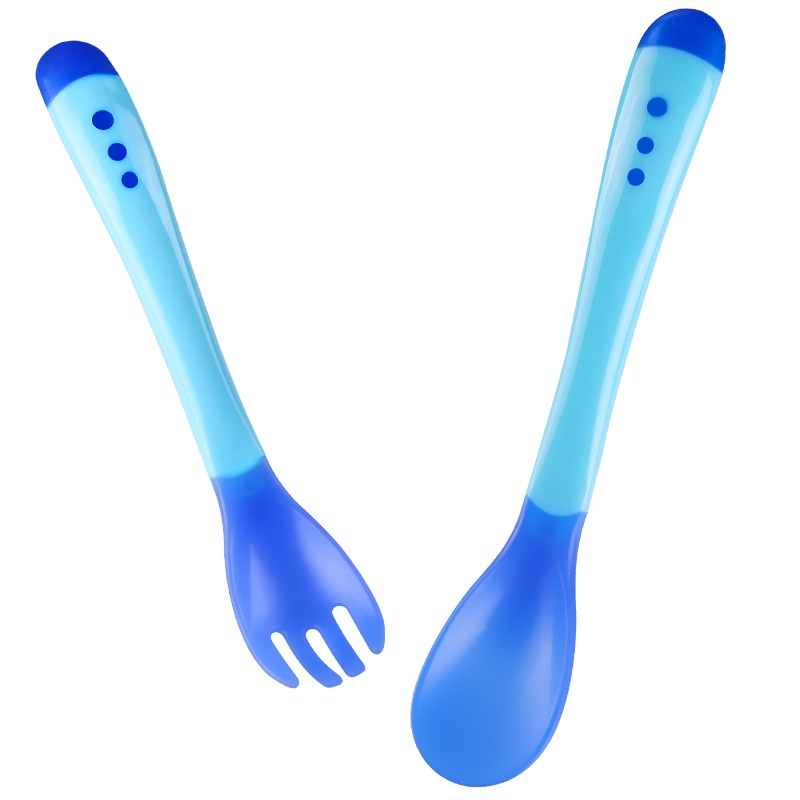 SENDOK MAKAN BAYI SENSOR SUHU PANAS / SENDOK GARPU BAYI SILIKON / SENDOK MAKAN BAYI SILIKON / BABY SPOON SILICONE BPA FREE