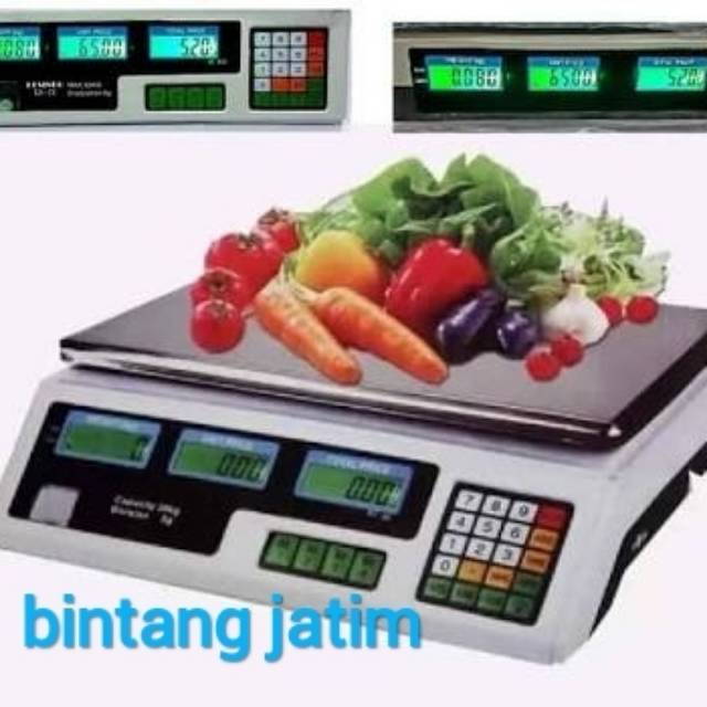 Timbangan buah 30kg double display