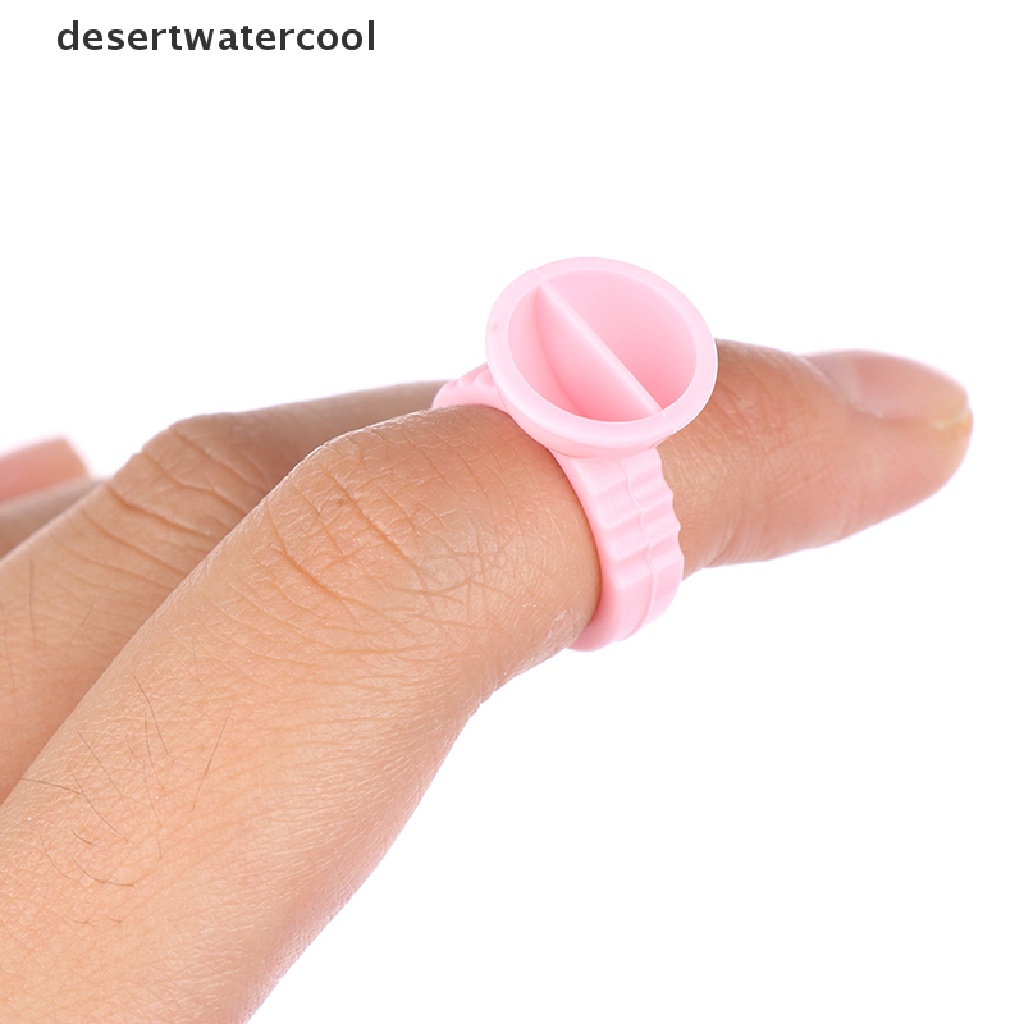 Deid 100Pcs / Set Cincin Holder Lem Bulu Mata Extension Sekali Pakai Untuk Salon