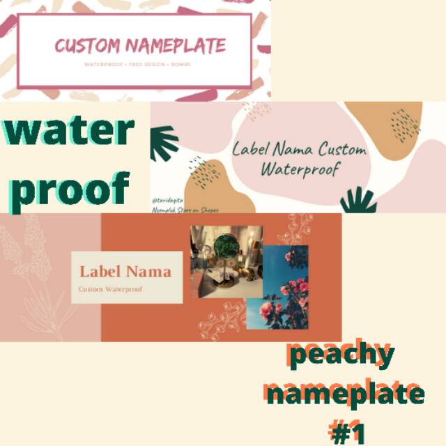 

WATERPROOF+FREE DESIGN Stiker Label Nama Batik Indonesia nameplate MURAH