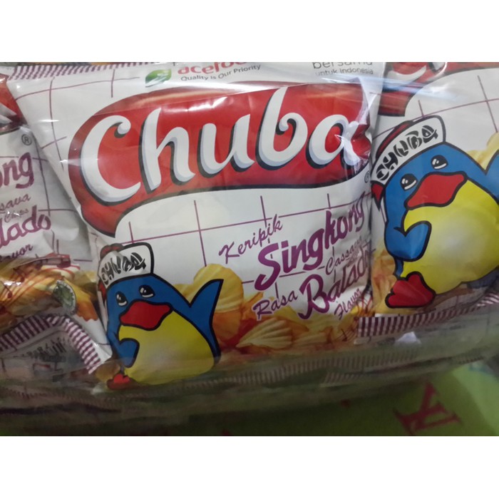 

Keripik singkong chuba di jual per pack isi 20 pc