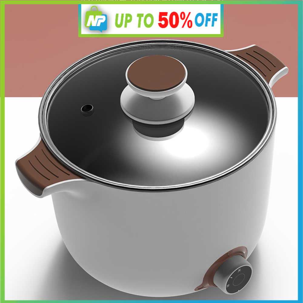 Panci Listrik Mini Watt Kecil 600W Kapasitas 1.5 Liter  - Panci Elektrik Stainless Steel Portabel Se