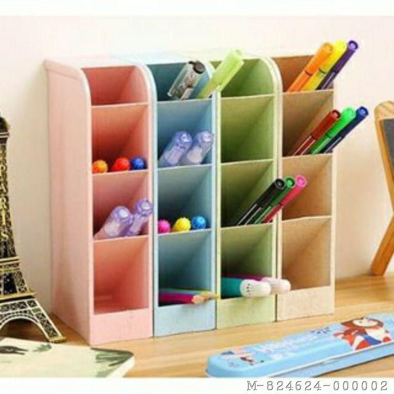 

(SATUAN)Tempat pensil pulpen serbaguna Rak mini 4 sekat Rak alat tulis serbaguna