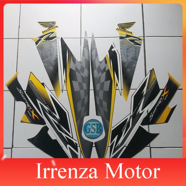 sticker striping motor supra x 125 2008 kuning