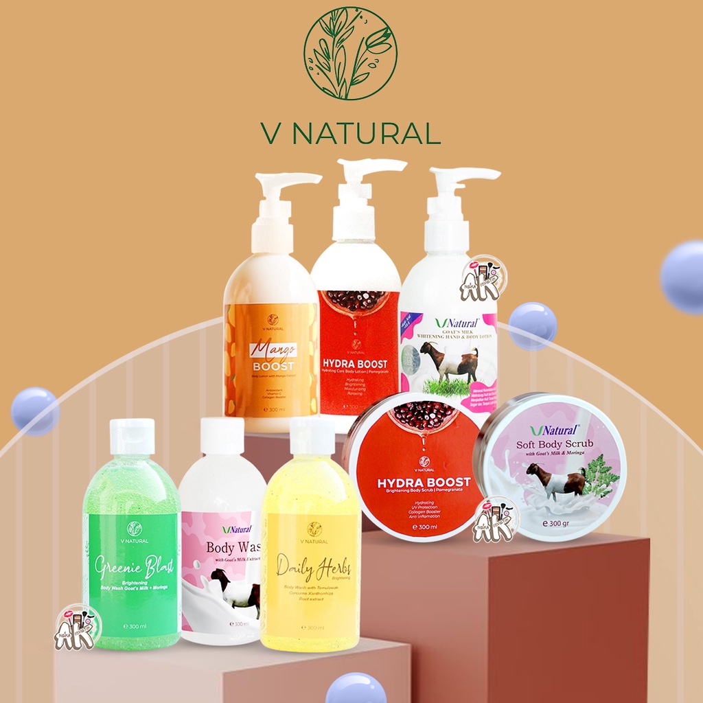 V NATURAL SERIES ( LOTION / SABUN (BODY WASH) / LULUR ) 300ML