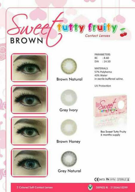 SOFTLENS SWEET TUTTY FRUITY (NORMAL DAN MINUS) DIA 14.5MM