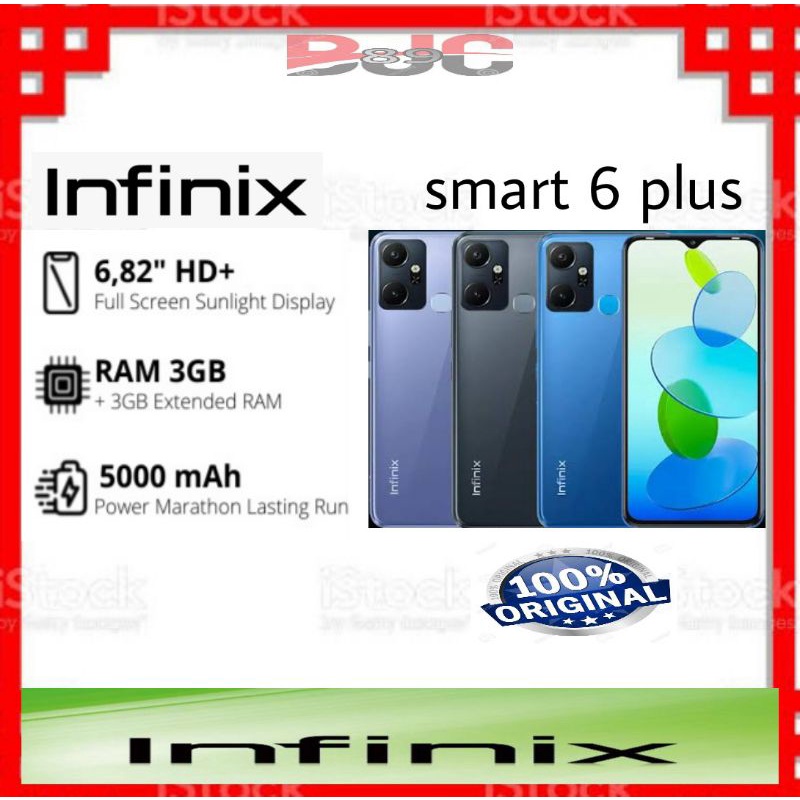 INFINIX SMART 6 PLUS RAM 3GB/ROM 64GB GARANSI RESMI