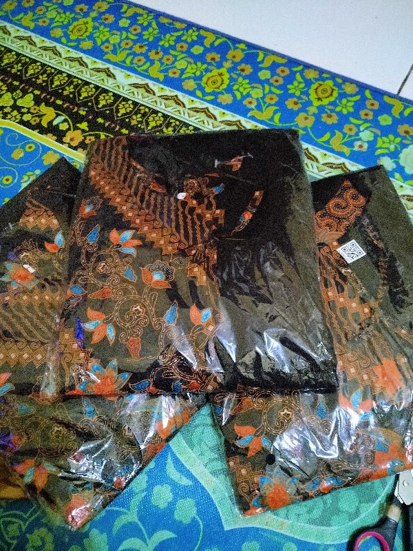 Ori Atasan Blus Batik Wanita Modern Halus Dolby Kombinasi Brokat Polos