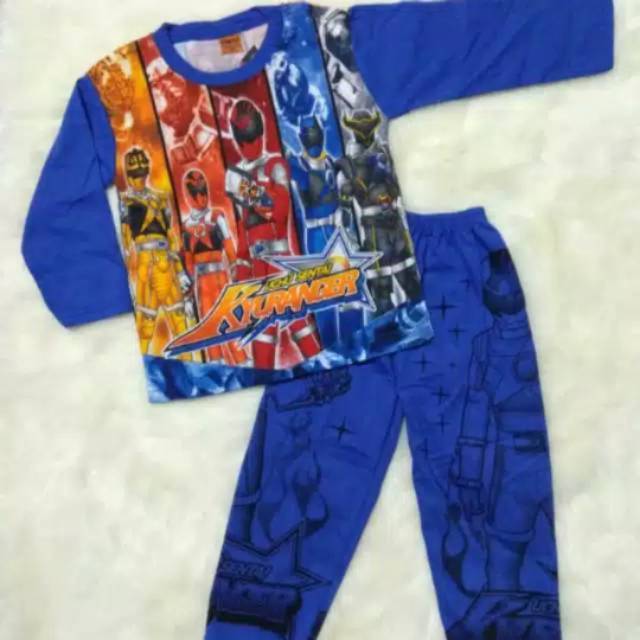 Setelan murah Baju Tidur Piyama Gambar KYURANGER  umur 5 6 