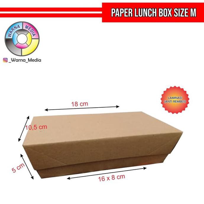 

LUNCH BOX SIZE M LAMINATING/DUS BOX/KEMASAN MAKANAN (100PCS) CRAFT TERMURAH