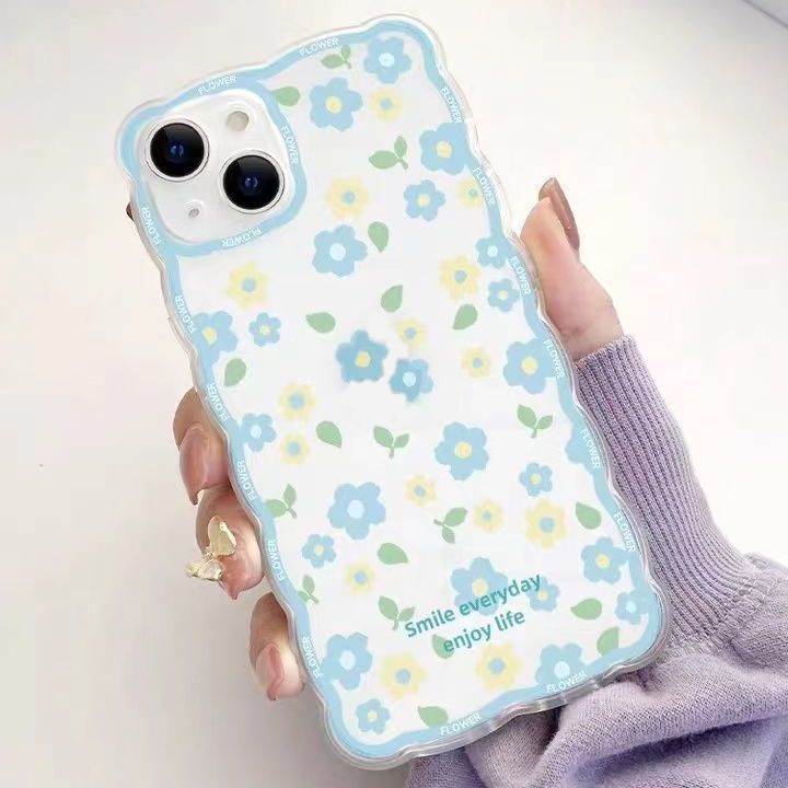 Case Pelindung Handphone Motif Bunga Untuk IPhone 13 / 12 Pro Max 11 / XS / XR / X / 8 / 7 / 6 Plus