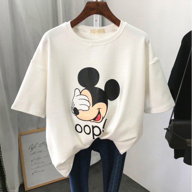 Kaos Korean Style Kaos Wanita Lengan Kaos Motif Mickey Mouse Motif Kartun Kaos Premium Kaos Murah