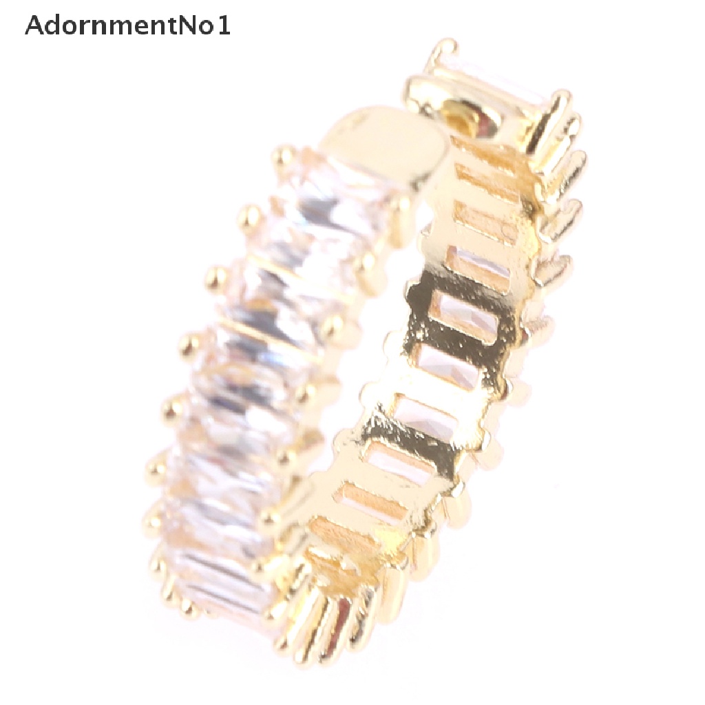 (AdornmentNo1) Cincin Terbuka Adjustable Elegan Motif Geometri Aksen Hollow Untuk Perhiasan Wanita