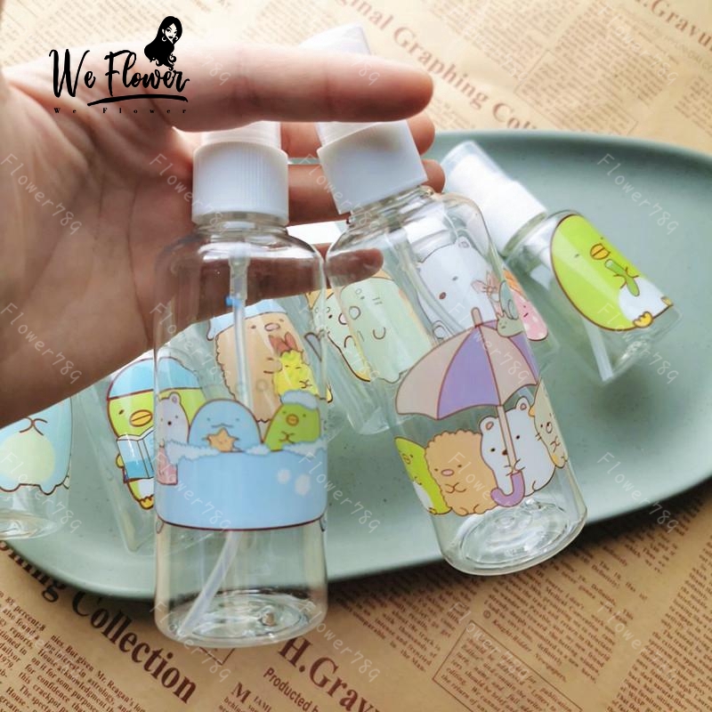 Sumikko Gurashi Botol Spray Kosong 50ml/100ml Bahan Plastik Motif Kartun Untuk Parfum