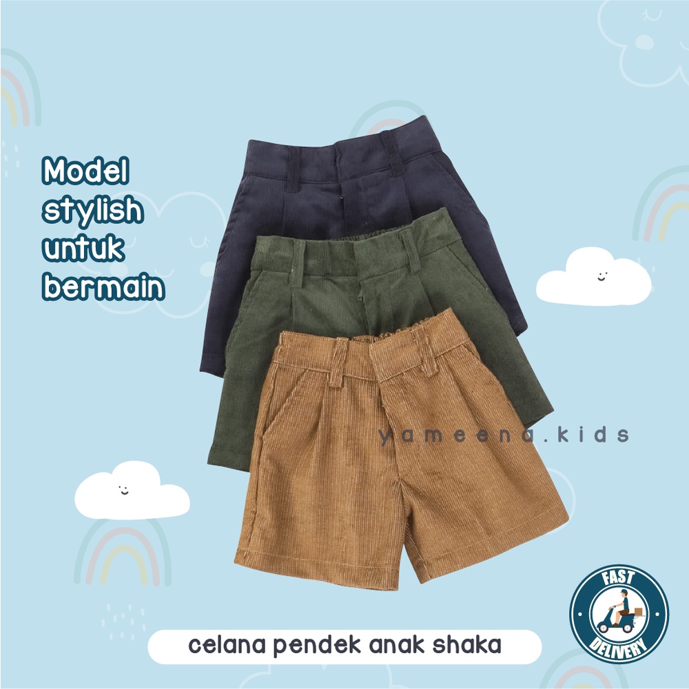 Yameena Kids Pakaian Short Pants Celana Pendek Anak Laki Laki Dan Perempuan Ukuran 1- 7 Tahun Bahan Cudoroy By Yameenakids